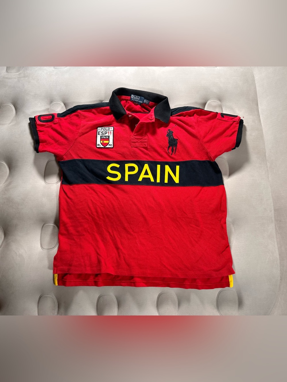Polo Ralph Lauren Red Spain Big Pony Retro Chief Keef Rare 2XL RARE #10 HTF